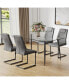 Фото #5 товара Modern Glass Table & PU Chairs, Durable & Stylish Dining Set