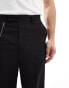 ASOS DESIGN smart straight leg trousers with belt chain in black