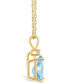 Фото #3 товара Macy's aquamarine (1 ct. t.w.) and Diamond Accent Pendant Necklace in 14K Yellow Gold or 14K White Gold