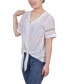 ფოტო #3 პროდუქტის Women's Short Sleeve Crochet Trim Blouse