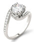 ფოტო #1 პროდუქტის Moissanite Round Swirl Engagement Ring (1-3/4 ct. t.w. Diamond Equivalent) in 14k White Gold