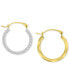 Фото #3 товара Crystal Pavé Small Round Hoop Earrings in 10k Gold, 0.75"