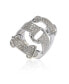 ფოტო #3 პროდუქტის Suzy Levian Sterling Silver Cubic Zirconia Triple Buckle Ring