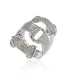 Suzy Levian Sterling Silver Cubic Zirconia Triple Buckle Ring