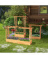 1 PCS Raised Garden Bed with Trellis Hanging Roof Planter Box Drainage Holes for Patio