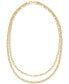 ფოტო #3 პროდუქტის Polished Paperclip & Curb Link Chain 18" Layered Necklace in 10k Gold