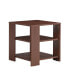 Square Side Table, Simple Style Design, 3-Tier End Table, Wood Living Room Nightstand, Bedroom