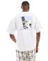 Фото #1 товара Selected Homme super oversized t-shirt with jazz backprint in white