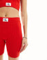 Фото #4 товара Calvin Klein Jeans woven label sweater shorts in red