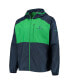 ფოტო #2 პროდუქტის Men's Navy, Green Notre Dame Fighting Irish Flash Forward Hoodie Full-Zip Lightweight Windbreaker