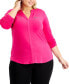 Фото #1 товара Plus Size Zip-Pocket Top, Created for Macy's