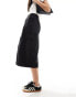 French Connection cargo midi skirt in black