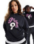 Guess Originals unisex co-ord oversized wavy hoodie in washed black Jtmu, L - фото #4