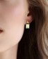 ფოტო #3 პროდუქტის Green Quartz (6-3/8 ct. t.w.) & Black Sapphire (3/8 ct. t.w.) Halo Stud Earrings in Gold-Plated Sterling Silver