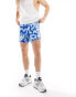 adidas Running camo print shorts in blue