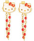 ფოტო #3 პროდუქტის Enamel & Bead Chain Hello Kitty Front to Back Drop Earrings in 18k Gold-Plated Sterling Silver