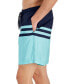 ფოტო #3 პროდუქტის Men's Quick-Dry Performance Colorblocked Stripe 7" Swim Trunks, Created for Macy's