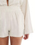 Фото #5 товара 4th & Reckless Tall linen shirred waist shorts in beige