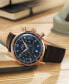 ფოტო #6 პროდუქტის Men's Swiss Automatic Chronograph Multifort Brown Leather Strap Watch 42mm