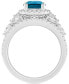 ფოტო #5 პროდუქტის Swiss Blue Topaz (1 ct. t.w.) & Diamond (1 ct. t.w.) Bridal Set in 14k White Gold