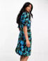 Фото #4 товара Y.A.S elma mini wrap dress in blue floral print