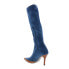 Фото #11 товара Diesel D-Venus KBT Y02917-P4734-T6019 Womens Blue Canvas Knee High Boots