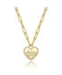 Фото #1 товара Chic Teens/Young Adults 14K Gold Plated Cubic Zirconia Heart Charm Necklace