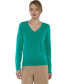 Фото #3 товара Women's 100% Pure Cashmere Long Sleeve Pullover V Neck Sweater (8160, Lime, Large )