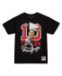 ფოტო #3 პროდუქტის Men's Dennis Rodman Black Detroit Pistons Hardwood Classics Caricature T-shirt