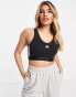 Фото #1 товара adidas Sportswear low support sports bra top with three stripes in black