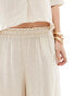 Фото #4 товара ONLY linen mix wide leg trouser co-ord in beige