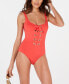 Lace-Up One-Piece Swimsuit