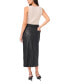 Women's Faux-Leather Front-Slit Midi Skirt