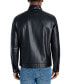 Фото #2 товара Men's Perforated Faux Leather Hipster Jacket, Created for Macy's
