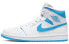 Фото #1 товара Кроссовки Nike Air Jordan 1 Mid UNC (W) (Белый, Голубой)
