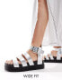 Фото #1 товара Truffle Collection wide fit wide strap sandal in silver