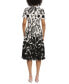 Women's Printed Ruffle-Neck Midi Dress