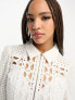 Фото #3 товара Morgan lace cutwork playsuit with zip detail in white