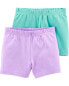 Фото #5 товара Toddler 2-Pack Turquoise/Purple Bike Shorts 5T