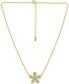 ფოტო #3 პროდუქტის Cubic Zirconia Flower Pendant Necklace in 18k Gold-Plated Sterling Silver, 16" + 2" extender, Created for Macy's
