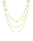 Фото #1 товара 18K Gold Plated or Silver PlatedTriple Layered Necklace