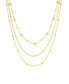 ფოტო #1 პროდუქტის 18K Gold Plated or Silver PlatedTriple Layered Necklace