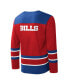 Men's Red Buffalo Bills Cross-Check V-Neck Long Sleeve T-shirt