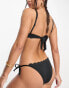 Фото #2 товара Hunkemoller scallop cheeky tie side bikini bottom in black