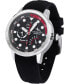 ფოტო #6 პროდუქტის Men's Regatta VIP Day Retrograde Black Silicone Performance Timepiece Watch 46mm