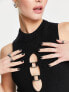 Bershka ring detail cut out knitted midi dress in black