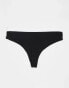 ASOS DESIGN Curve Lillie 3 pack cotton thong with waistband in black