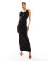 Vesper cami bow detail maxi dress in black