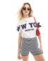 Фото #1 товара Stradivarius 'new york' t-shirt in white