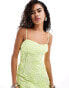 Amy Lynn Sofia sweetheart strappy floral crochet maxi dress in light green